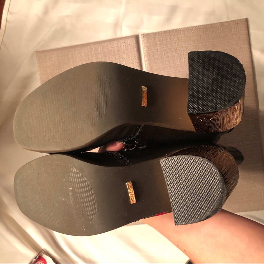 GUCCI Karen Lace Up Booties Black Bumblebee Boot - Picture 6 of 8